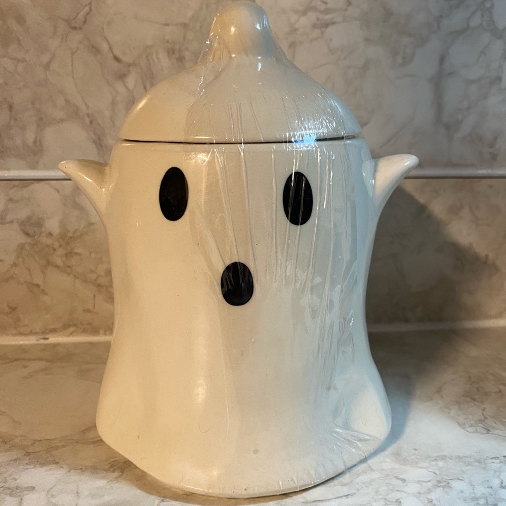 Ghost Shaped Ceramic Cookie Jar